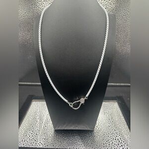 Elegant Silver Chain Necklace Gorgeous Lock